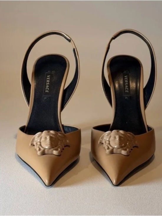 Versace Shoes - Versace Medusa Pointed Slingback Heel